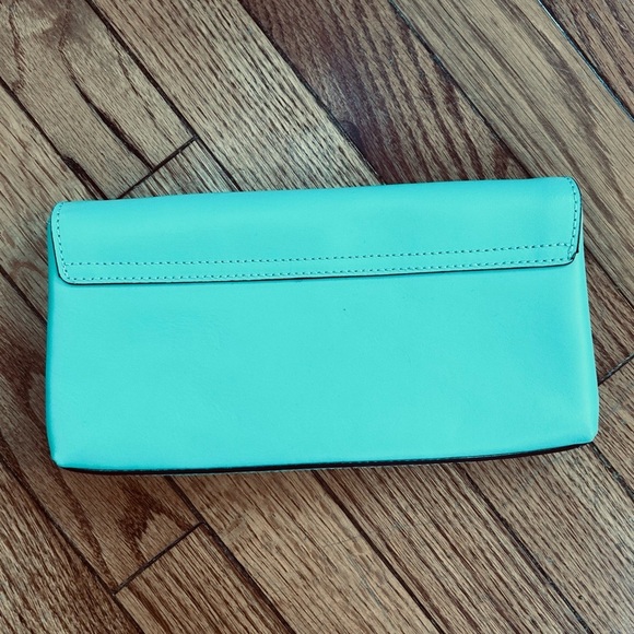 Kate Spade Montford Park Leather Keira Clutch, Giverny Blue, 9.5” x 5”x 1” - Picture 5 of 7